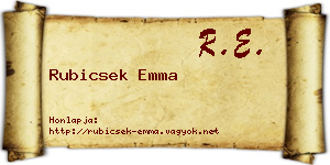 Rubicsek Emma névjegykártya